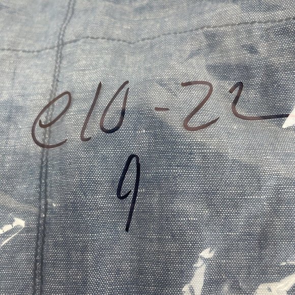 Free‎ People Show Me Some Shoulder Blouse Women's Size Small Linen Blue Boho - Picture 8 of 8